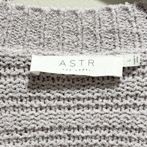 ASTR THE LABEL Women’s Lavender Lilac MADELINE Wrap Sweater Textured Size Large - Picture 6 of 8